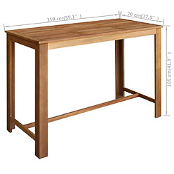 Avis vidaXL Table de bar Bois d'acacia massif 150x70x105 cm