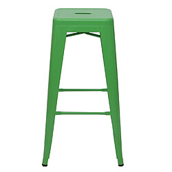 Mendler Tabouret de bar HWC-A73, pour comptoir, métal, style industriel, empilable ~ vert