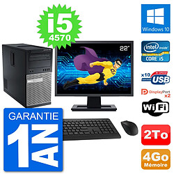 PC Tour Dell 7020 Ecran 22" Intel i5-4570 RAM 4Go Disque 2To Windows 10 Wifi · Occasion 