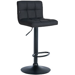 Decoshop26 Tabouret de bar chaise haute de bar pied trompette métal noir siège synthétique noir TDB10613 