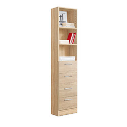 Pegane Etagère coloris Chêne Cambrian - longueur 42 x profondeur 35 x hauteur 186 cm 