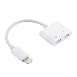 Wewoo Adaptateur blanc pour iPhone X / 8 et 8 Plus / 7 7 plus Lightning mâle à femelle chargeur audio Lightning , support iOS 10.3.1 ou ci-dessus téléphones fonction d'appel, 