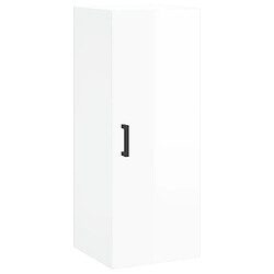 Maison Chic Armoire murale,Meuble de Rangement,Armoire Suspendue blanc brillant 34,5x34x90 cm -MN37075