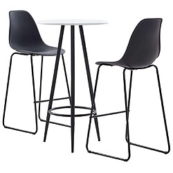 vidaXL Ensemble de bar 3 pcs Plastique Noir