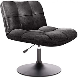 The Home Deco Factory Fauteuil vintage style industriel en polyuréthane noir.