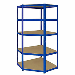 Monstershop Monster Racking - Rayonnage d'Angle T-Rax en Acier Sans Boulons Bleu 90cm x 45cm x 180cm