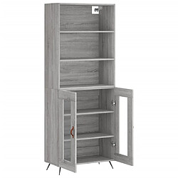 Avis vidaXL Buffet haut Sonoma gris 69,5x34x180 cm Bois d'ingénierie