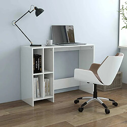 Maison Chic Bureau d'ordinateur solide,Table de travail portable Blanc brillant 102,5x35x75 cm -GKD53646