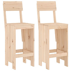 Avis Maison Chic Table de bar et chaises d'extérieur 3 pcs,Ensemble de bar de jardin pour relax bois de pin massif -GKD521892