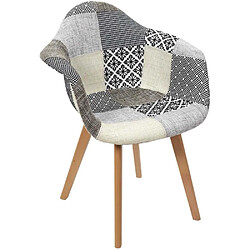 Avis The Home Deco Factory Fauteuil scandinave Patchwork (Lot de 2) gris.