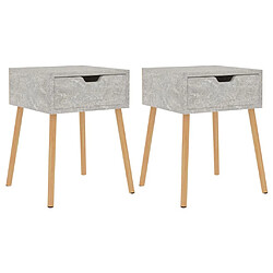 Maison Chic Lot de 2 Tables de chevet,Table de nuit,Table d'appoint pour salon Gris béton 40x40x56 cm Aggloméré -MN49968