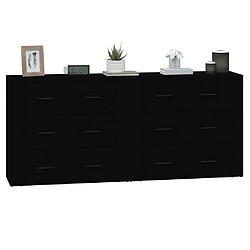 Acheter Maison Chic Ensemble de 2 Buffets,commode,console pour rangement noir bois d'ingénierie -MN67778