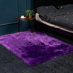 LUUCOZK Tapis moelleux en fausse fourrure, tapis à poils longs pour chambre à coucher, salon, violet-180x200CM 