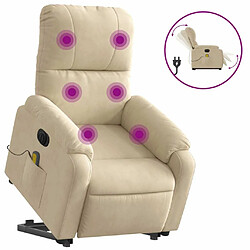 Maison Chic Fauteuil Relax pour salon, Fauteuil inclinable de massage électrique crème -GKD94919