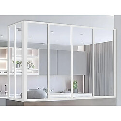 Vente-Unique Verrière d'angle atelier en aluminium thermolaqué - L120 x L60 x H105 cm - Blanc - BAYVIEW