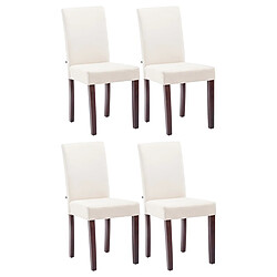 Non Lot de 4 chaises de salle à manger Ina tissu cappuccino 