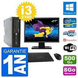 PC HP Z210 SFF Ecran 27" Intel i3-2100 RAM 8Go Disque 500Go Windows 10 Wifi · Occasion 