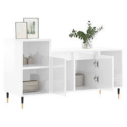 Acheter Maison Chic Meuble TV scandinave - Banc TV pour salon Blanc brillant 100x35x55 cm Bois d'ingénierie -MN72801