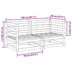 vidaXL Salon de jardin 2 pcs bois de pin imprégné pas cher