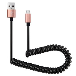 Wewoo Câble or rose pour Galaxy, Huawei, Xiaomi, LG, HTC, Sony et autres smartphone 30cm à 100cm printemps à haute vitesse de style micro USB à USB 2.0 élastique spiralé de synchronisation de données USB, 