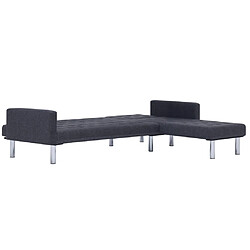 Acheter vidaXL Canapé-lit en forme de L gris foncé polyester