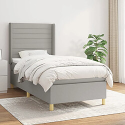 Maison Chic Lit Adulte - Lit simple Lit à sommier tapissier avec matelas moelleux - Meuble de Chambre - Gris clair 80x200 cm Tissu -MN15025