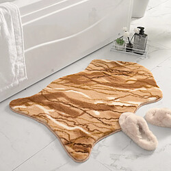 LUUCOZK Tapis de bain antidérapants absorbants à séchage rapide pour salle de bain - Couleur camel-60 x 90cm