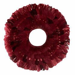 Paris Prix Couronne Déco Plumes 53cm Rouge Bordeaux