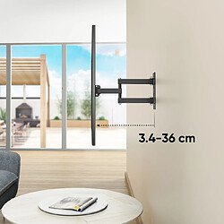 Onkron Support Mural TV pour 17 - 43 Pouces TV & Ecran, Bras Television Mural jusqu'à 35 kg - Fixation Murale TV VESA 75x75 & VESA 200x200/Support Television Mural Pivotant Inclinable STE322-B Noir pas cher