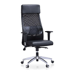 Pegane Fauteuil de bureau pivotant en simili-cuir coloris noir - Largeur 65 x Profondeur 65 x hauteur 120-128 cm 