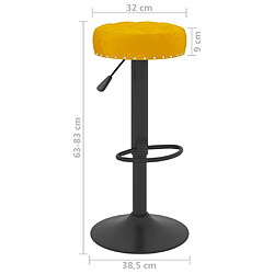 vidaXL Tabourets de bar lot de 2 Jaune moutarde Velours pas cher