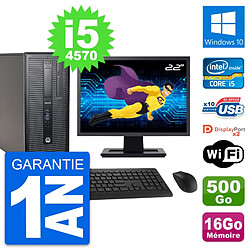 PC Tour HP 800 G1 Ecran 22" Intel i5-4570 RAM 16Go Disque 500Go Windows 10 Wifi · Occasion 