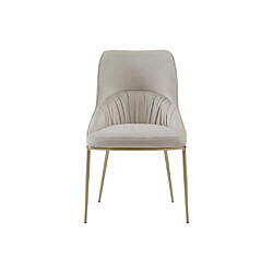 Avis Vente-Unique Lot de 6 chaises en velours et métal doré - Beige - DRINKA