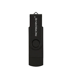 Wewoo Clé USB MicroDrive 8 Go USB 2.0 pour téléphone et ordinateur Double disque rotatif OTG Metal U noir 