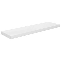 vidaXL Étagère murale flottante Blanc brillant 90x23,5x3,8 cm MDF