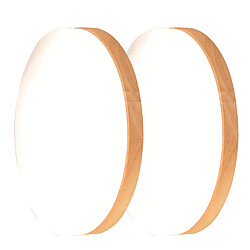 Stoex (2PCS) 26CM Plafond Moderne À Led Plafonnier en Bois Pour Lafonniers Intérieurs Couloir Chambre Cuisine Salon 3000K 