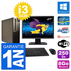 PC Lenovo M82 SFF Ecran 27" Intel i3-3220 RAM 8Go Disque 250Go Windows 10 Wifi · Occasion 