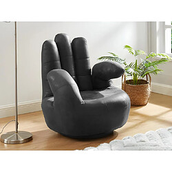 Vente-Unique Fauteuil main pivotant CATCHY en simili - Noir 