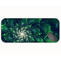 Universal (750x300x3) Grande souris avec un chiffon à texture premium, artistique artistique fleur en caoutchouc vert