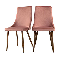 Rendez Vous Deco Chaise Vinni en velours rose (lot de 2)