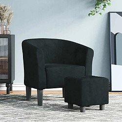 Maison Chic Fauteuil cabriolet et repose-pieds,Fauteuil luxe pour relax noir velours -MN58038