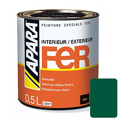 Peinture Fer Satin - APARA-0.5 litre-Vert jardin (RAL 6005)