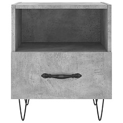 Acheter Maison Chic Table de chevet,Table de Nuit,Meuble de Rangement gris béton 40x35x47,5 cm bois d’ingénierie