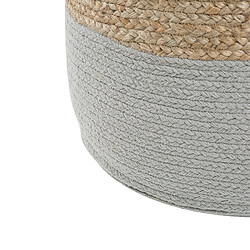 Acheter Beliani Pouf en coton et jute gris clair 46 x 48 cm DALAMA