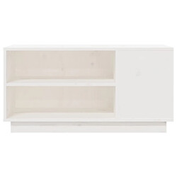 Maison Chic Meuble TV scandinave - Banc TV pour salon Blanc 80x35x40,5 cm Bois de pin massif -MN72050 pas cher