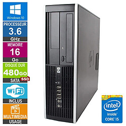 HP Elite 8300 SFF i5-3470 3.60GHz 16Go/480Go SSD Wifi W10 · Reconditionné 