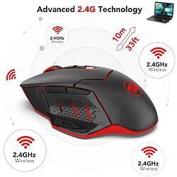 Acheter Souris Gamer Redragon MIRAGE (M690) sans fil / wireless 7 boutons, 4800 DPI, optique, recepteur USB