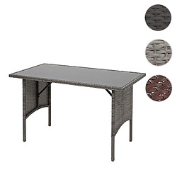 Mendler Table en polyrotin HWC-G16, table de jardin, salle à manger, gastronomie 112x60cm ~ gris 