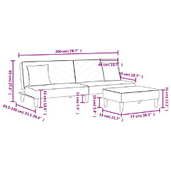 vidaXL Ensemble de canapés 2 pcs avec coussins gris foncé velours pas cher