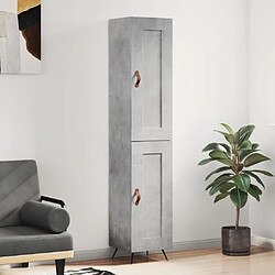 vidaXL Buffet haut Gris béton 34,5x34x180 cm Bois d'ingénierie